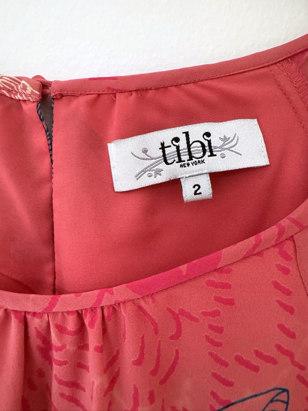 Coral Hummingbird Print Women's Blouse - Picture 8 of 10